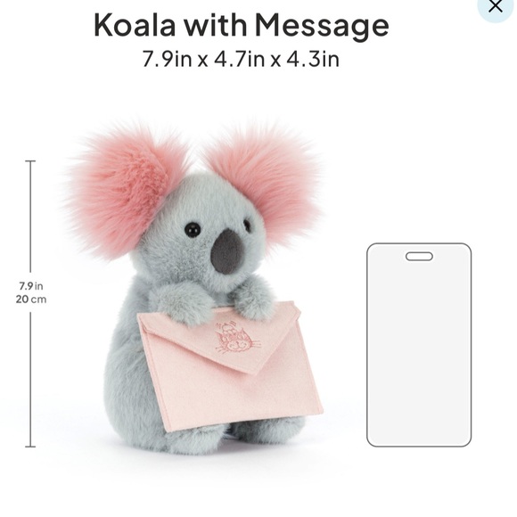 JELLY CAT Koala With Message NWT authentic - Picture 6 of 8